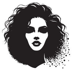 black african woman silhouette vector illustration