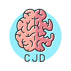 creutzfeldt jakob disease color icon vector. creutzfeldt jakob disease sign. isolated symbol illustration
