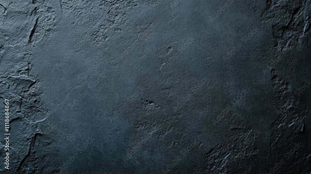 Poster dark, textured surface reveals subtle natural patterns and shadows, creating a minimalist backdrop s
