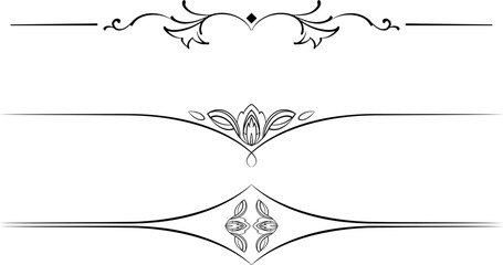 black and white set of delimiters for text, dividers