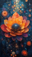 Majestic Illustration Showcasing Mandala Enhanced With Radiant Floral Patterns Design