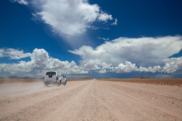4X4 speeding along gravel road