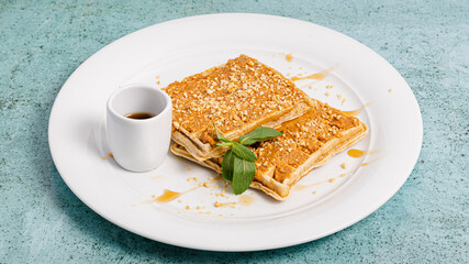 Belgian Waffle on plate