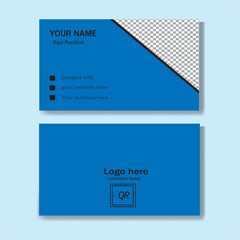 Creative corporate business card with blue layout templates design