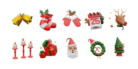Fototapeta premium 3d-icons-christmas icon-png