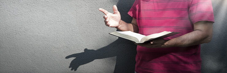 Old man preacing on the street