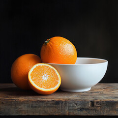 orange on a white bowl