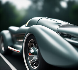 Fototapeta premium Cyber ​​sports car concept, classic cars.hi tech cyberpunk modern style, generative ai
