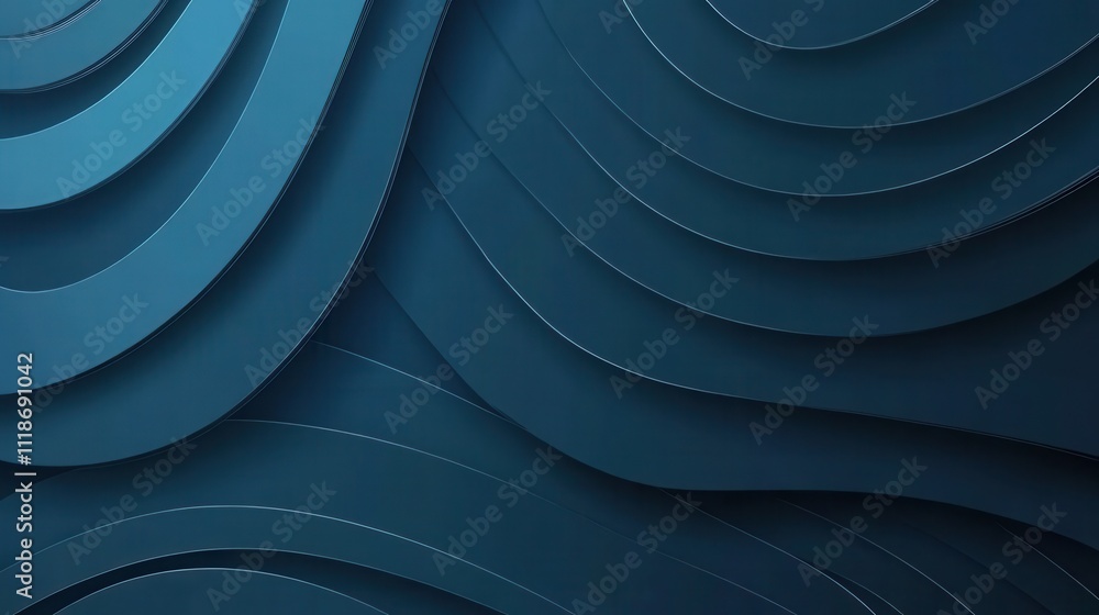 Poster abstract wavy design in shades of blue, creating a modern and sleek visual texture.