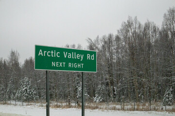 sign in winter snow