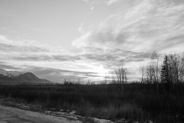 clouds over the field