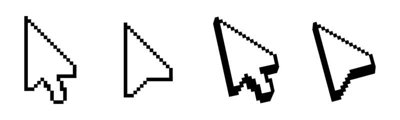 Obraz premium Click icon or Cursor pixel style.Pixel Click icon. Mouse click cursor icon.Vector