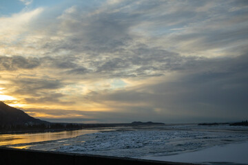 sunset over the mountains