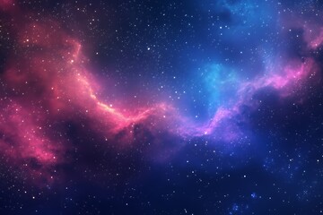 Fototapeta premium A vibrant cosmic scene featuring swirling nebulae and stars in a deep space backdrop.