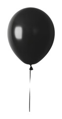 Black balloon on a transparent background, minimalist concept with simplicity and elegance