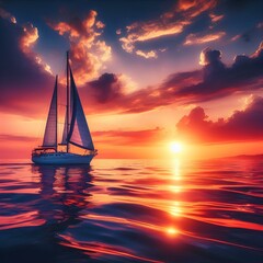 Sailing into serenity under a canvas of vibrant hues