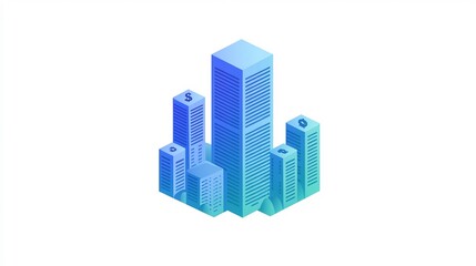 Fototapeta premium Modern finance logo design abstract bar graphs currency symbols and smooth gradients in blue and green tones offering a polished look