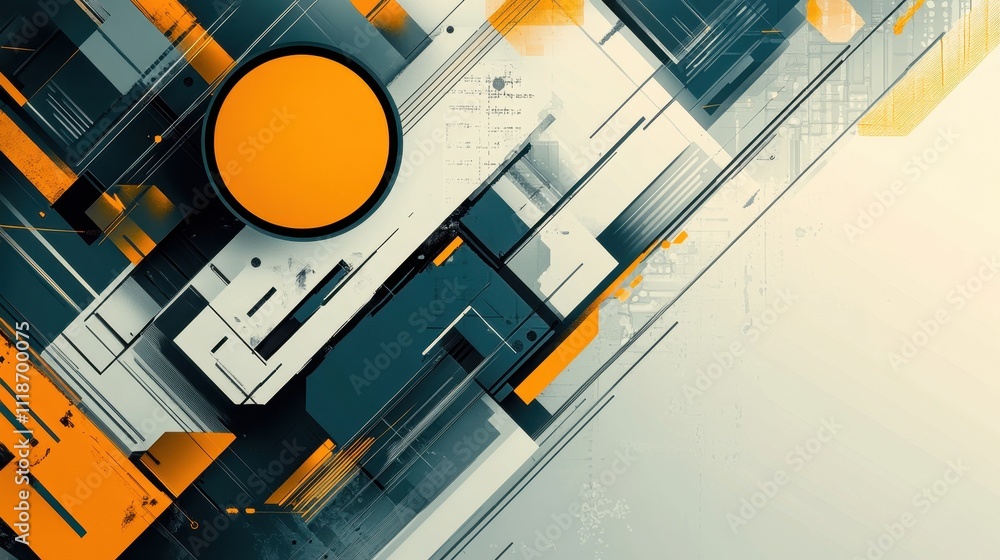 Aufkleber abstract geometric design featuring bold colors and shapes for digital backgrounds.