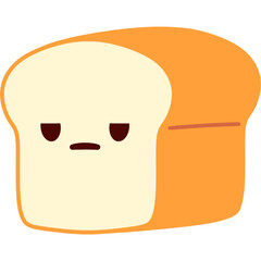 Obraz premium Bread Loaf Bored Face Cartoon