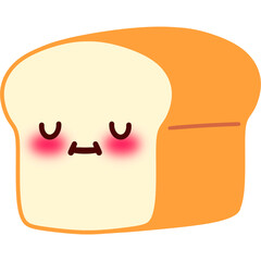 Bread Loaf Calm Face Cartoon