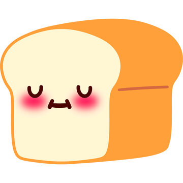 recommend clip art: Bread Loaf Calm Face Cartoon