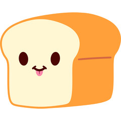 Bread Loaf Playful Face Cartoon