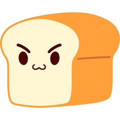 Bread Loaf Proud Face Cartoon
