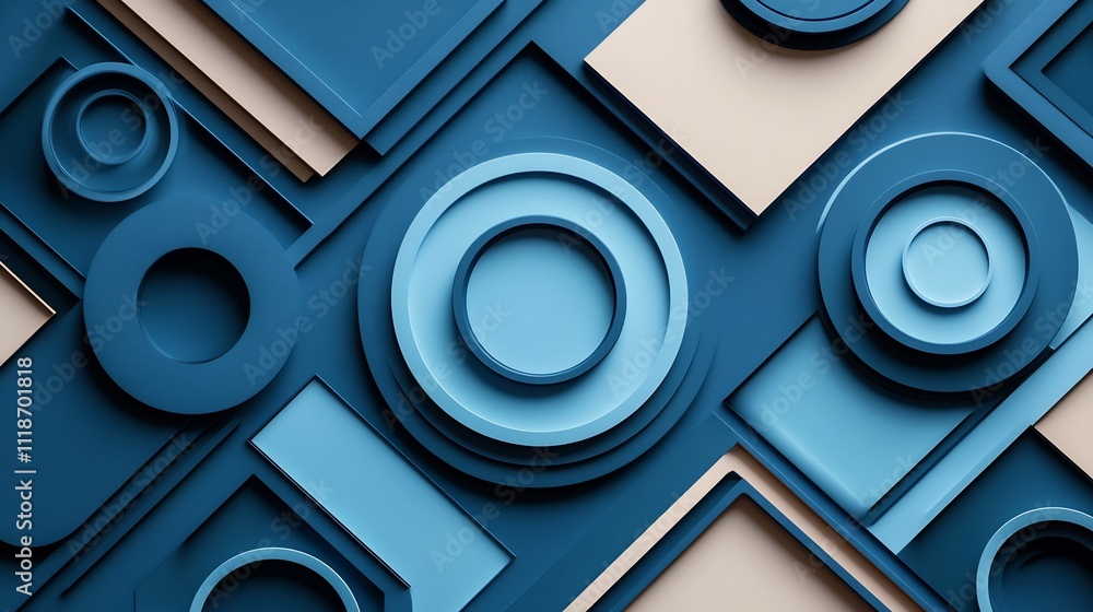 Poster professional presentation background soft geometric shapes light blue gradients and open areas for i
