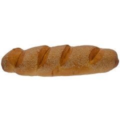 3D render baguette bread with transparent background