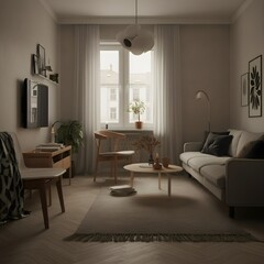 Clean minimalist interior with understated decor