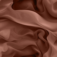 Fototapeta premium Abstract seamless pattern of satin fabric waves in dark brown to pastel mocha mousse color gradient. Perfect for packaging paper print.