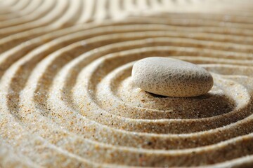 Zen circle pattern in sand