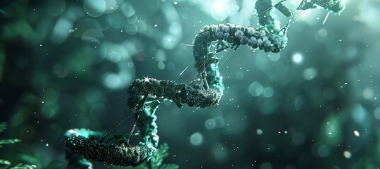 Neutral professional biotechnology background smooth greengrey transitions and faint scientific visuals offering ample creative space