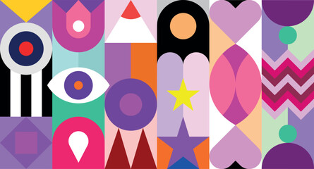 Abstract vector background with colored geometric shapes. 