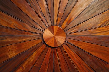 Detail of sunburst pattern on wood doors