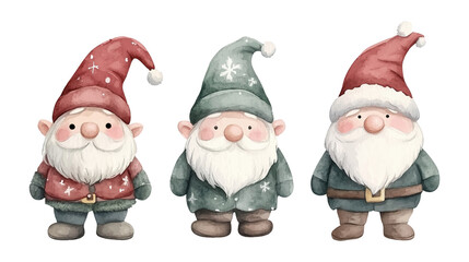 Set Gnomes Hello Fall Autumn Pumpkin and winter leaves Elements Watercolor Vector File , Clipart Cute cartoon style For banner, poster, card, t shirt, sticker.