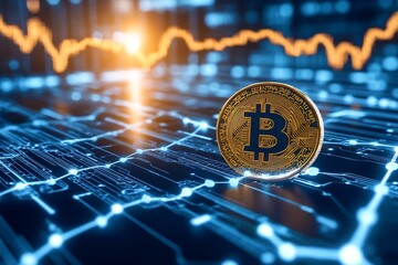 Sleek clean business bitcoin concept showcasing abstract representations of cryptocurrency symbols a neutral modern color scheme