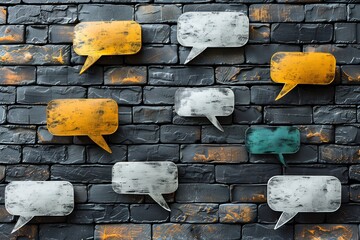 Modern customer service business design sleek phone and text bubble motifs in neutral tones offering ample copy space