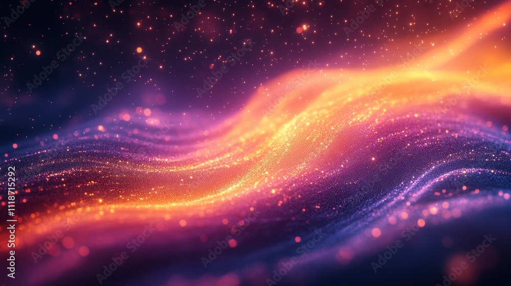 Poster abstract waves of light and color create a mesmerizing, dynamic visual experience.
