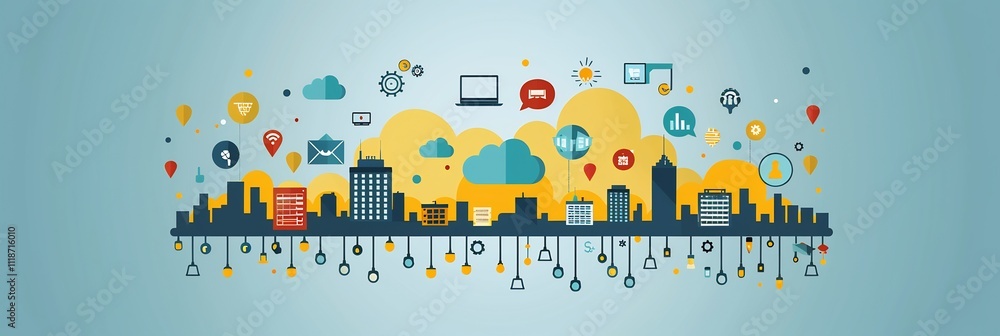 Poster sleek presentation business theme clean lines minimalistic icons subtle slide transitions in neutral