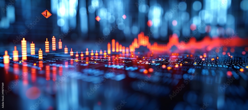 Poster sophisticated economic decline background muted downward arrows and abstract charts creating a subtl