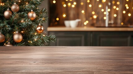 Cozy Christmas Scene with a Tree and Soft Glowing Lights