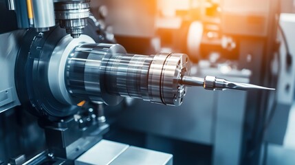 A clean and efficient industrial machine creating parts with precision.