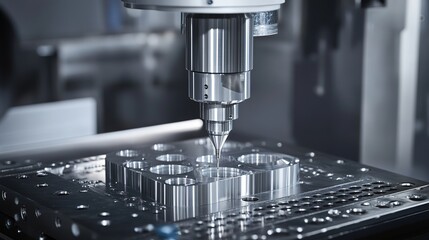 A clean and efficient industrial machine creating parts with precision.