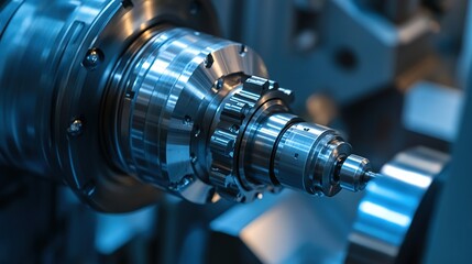 A clean and efficient industrial machine creating parts with precision.