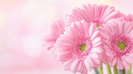 Beautiful Pink Gerbera Daisies in a Soft Blurred Background