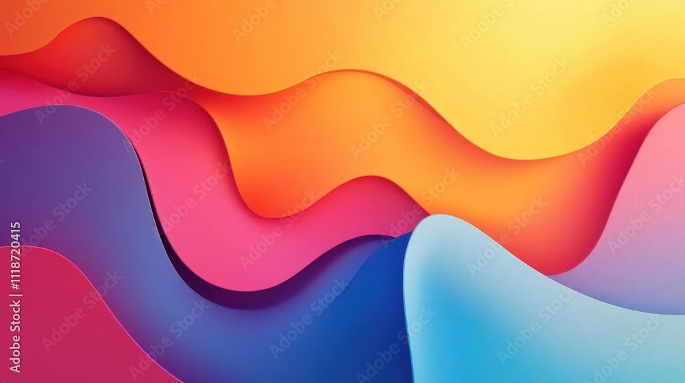 Aufkleber abstract colorful waves creating a vibrant and dynamic visual composition.