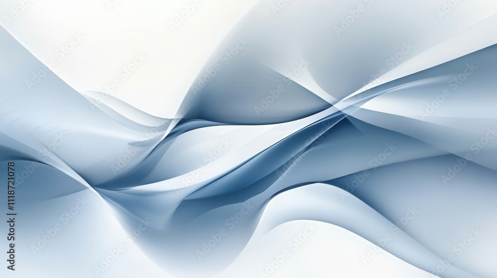 Poster abstract blue waves create a serene and modern visual effect.