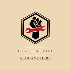 Fist with Wrench Logo