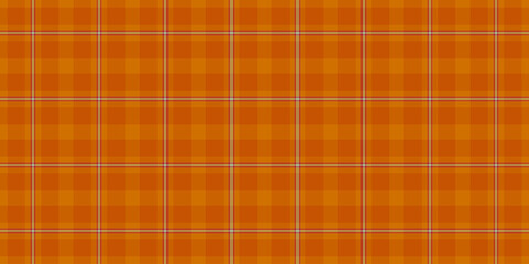 Tablecloth seamless fabric textile, fuzzy plaid background tartan. Many vector check pattern texture in orange and red colors.